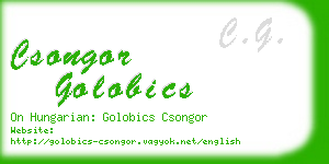 csongor golobics business card